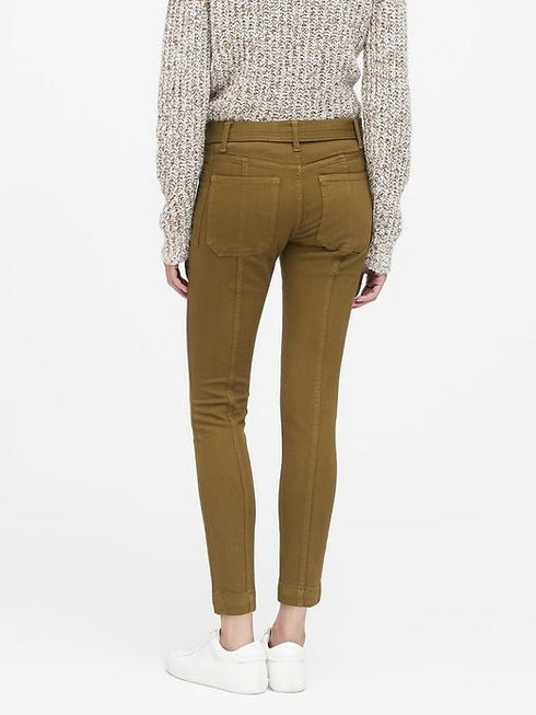 BANANA REPUBLIC MID-RISE SKINNY UTILITY JEANS IN CINDERED OLIVE GREEN - MUQQI